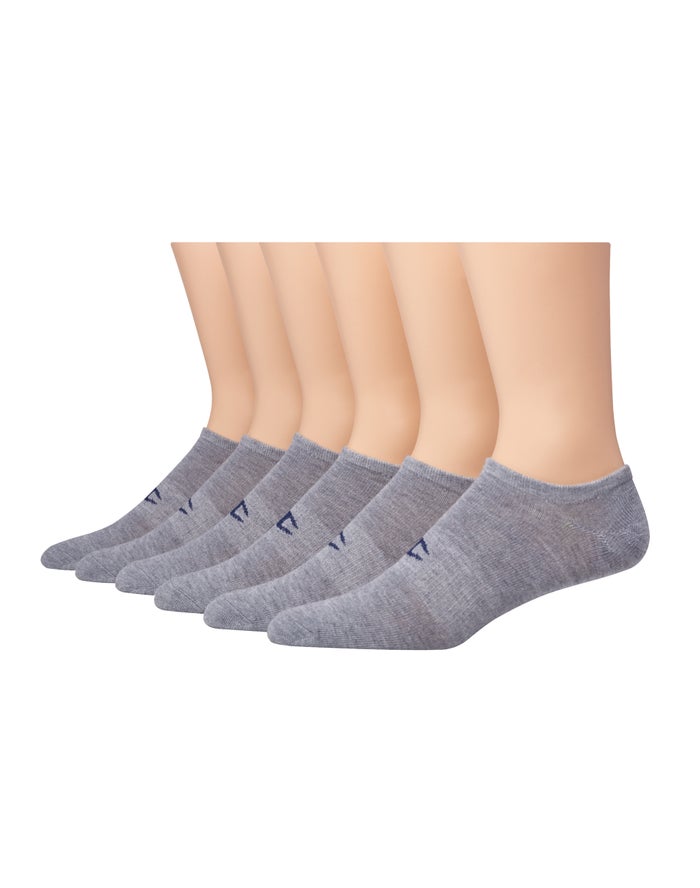 Champion Womens Socks NZ - Super No Show C Logo 6-Pairs Grey ( 7352-PCLIA )